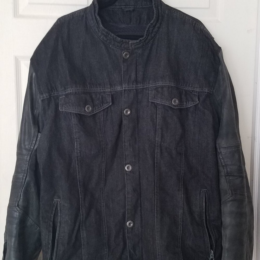 SPEED AND STRENGTH BAND OF BROTHER DENIM AND LEATHER MOTORCYCLE/BIKER JACKET